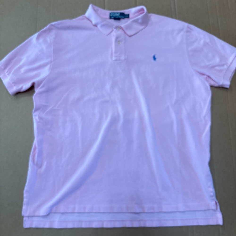 Polo Ralph Lauren XXL Men’s Pink Polo Shirt  100% Cotton 2XL W/ Pony Logo